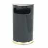 United Receptacle European & Metallic Series 9-Gallon Half-Round Fire-Safe Steel Waste Receptacle